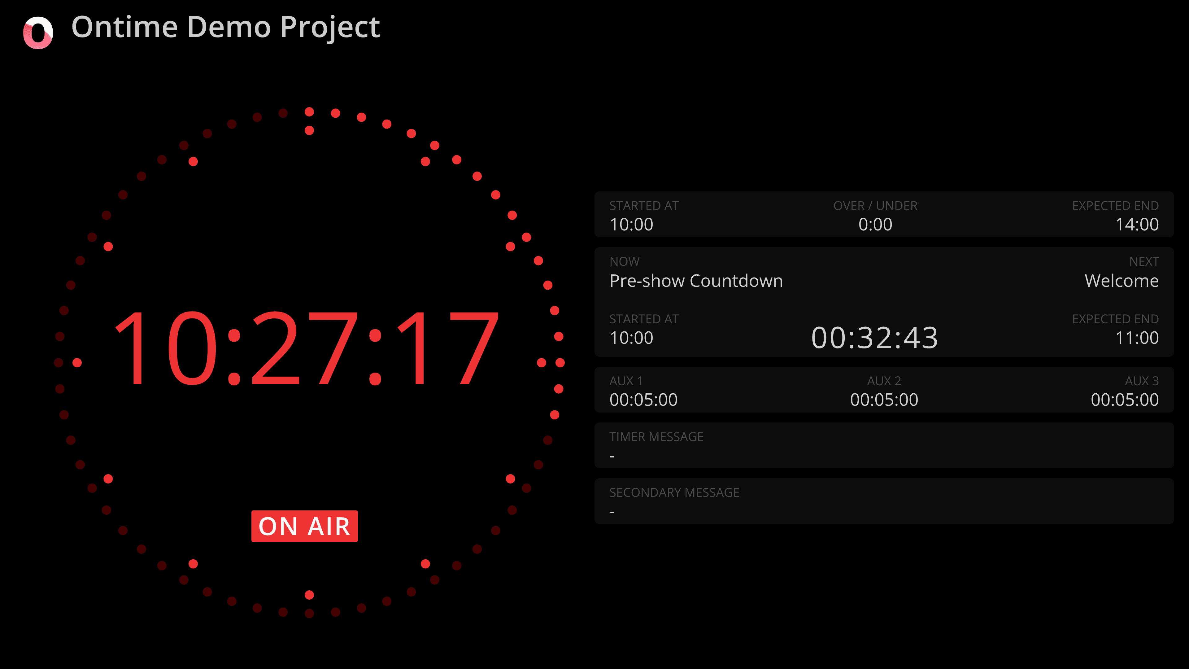 Automated views: Studio clock