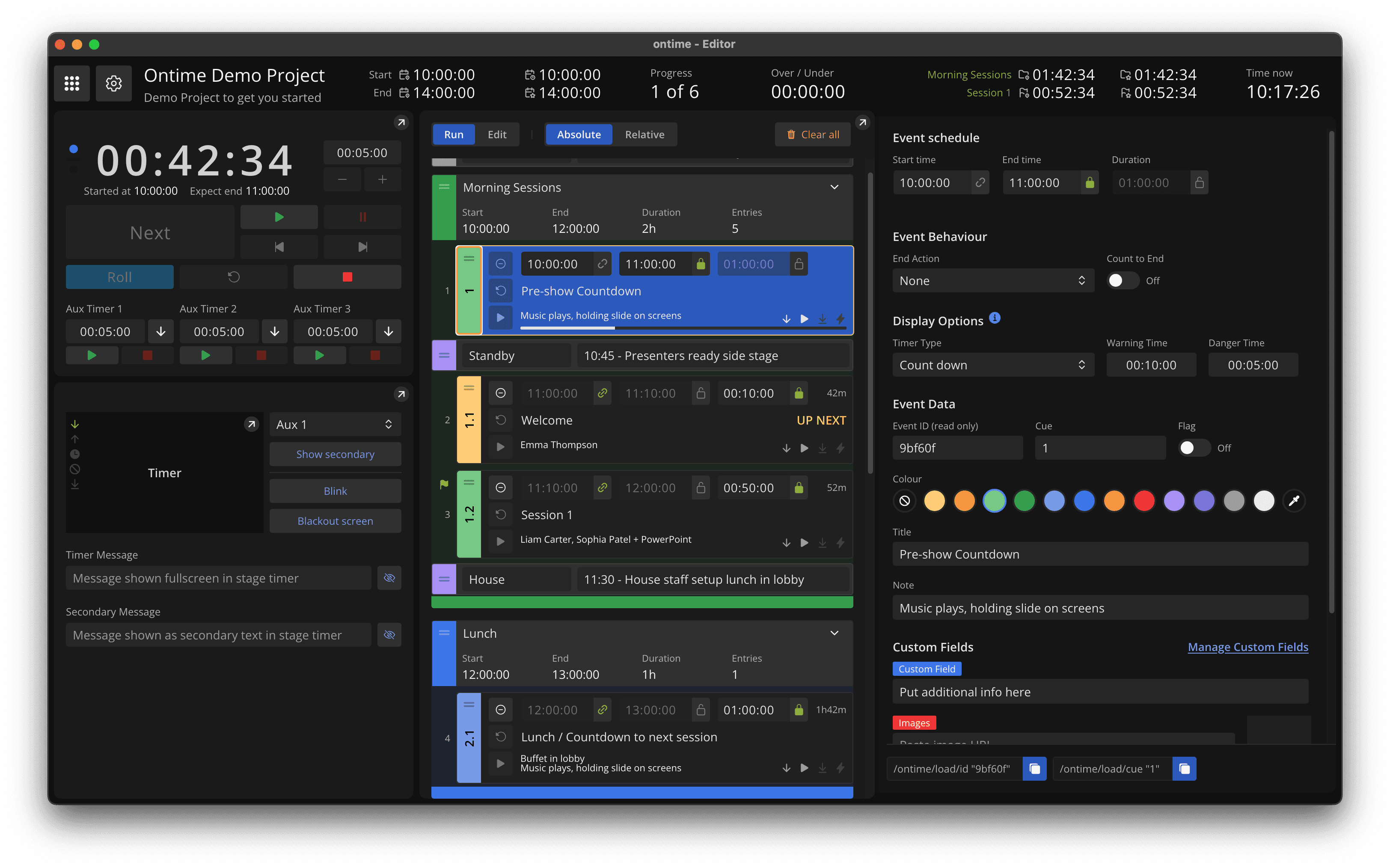 Ontime app screenshot